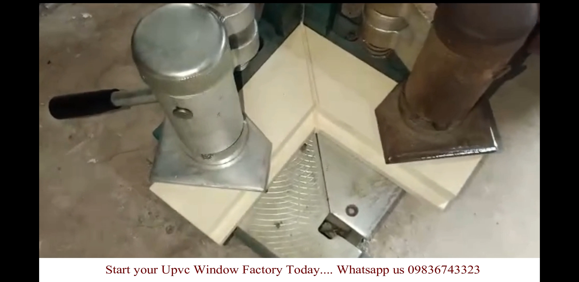 Welded upvc profile in SAICON portable upvc machine